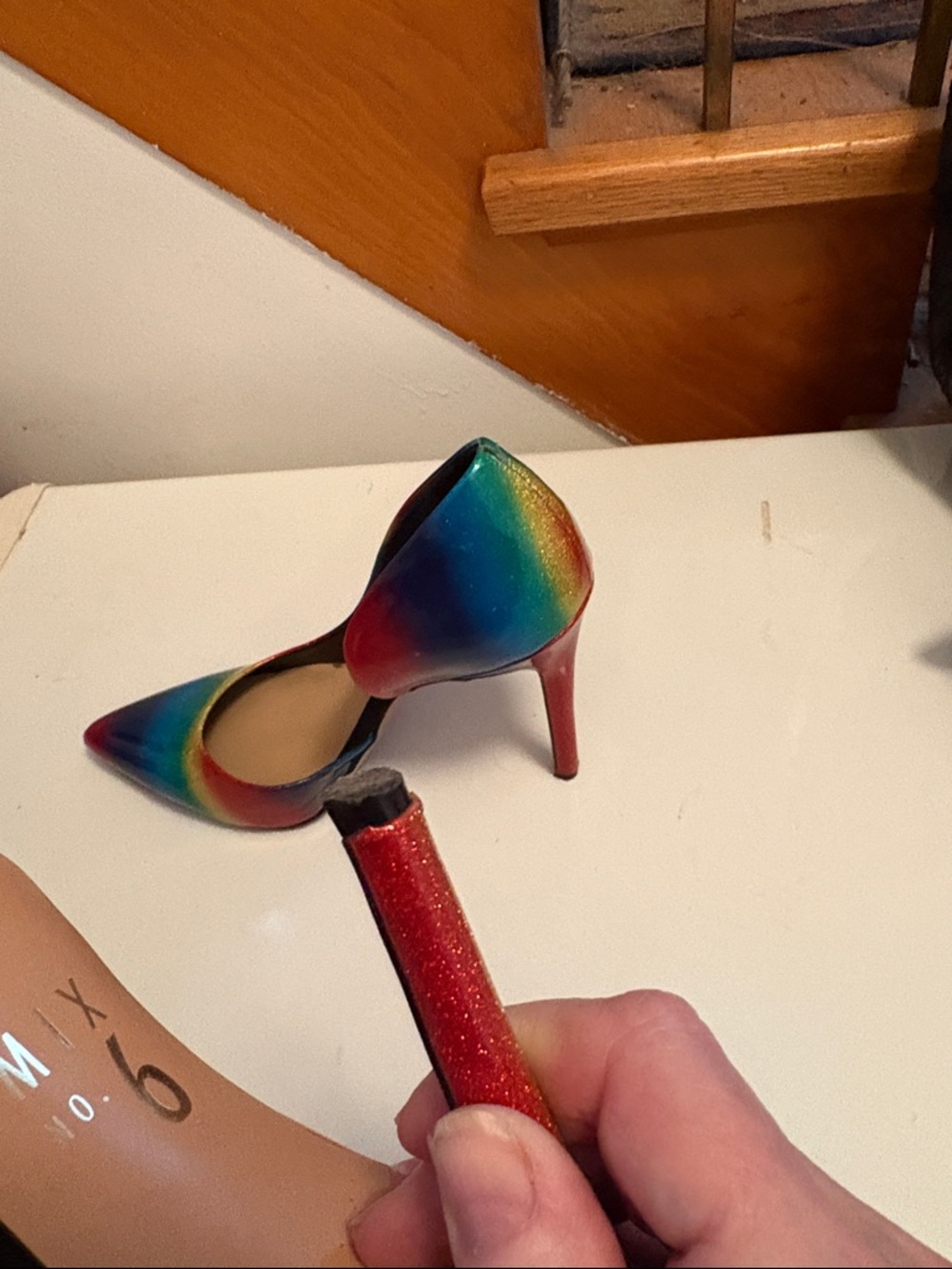 Mix No. 6 Rainbow Gradient Pointed-Toe Stilettos - Picture 5 of 6